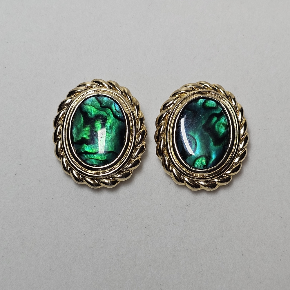Napier Green Mother of Pearl Earrings